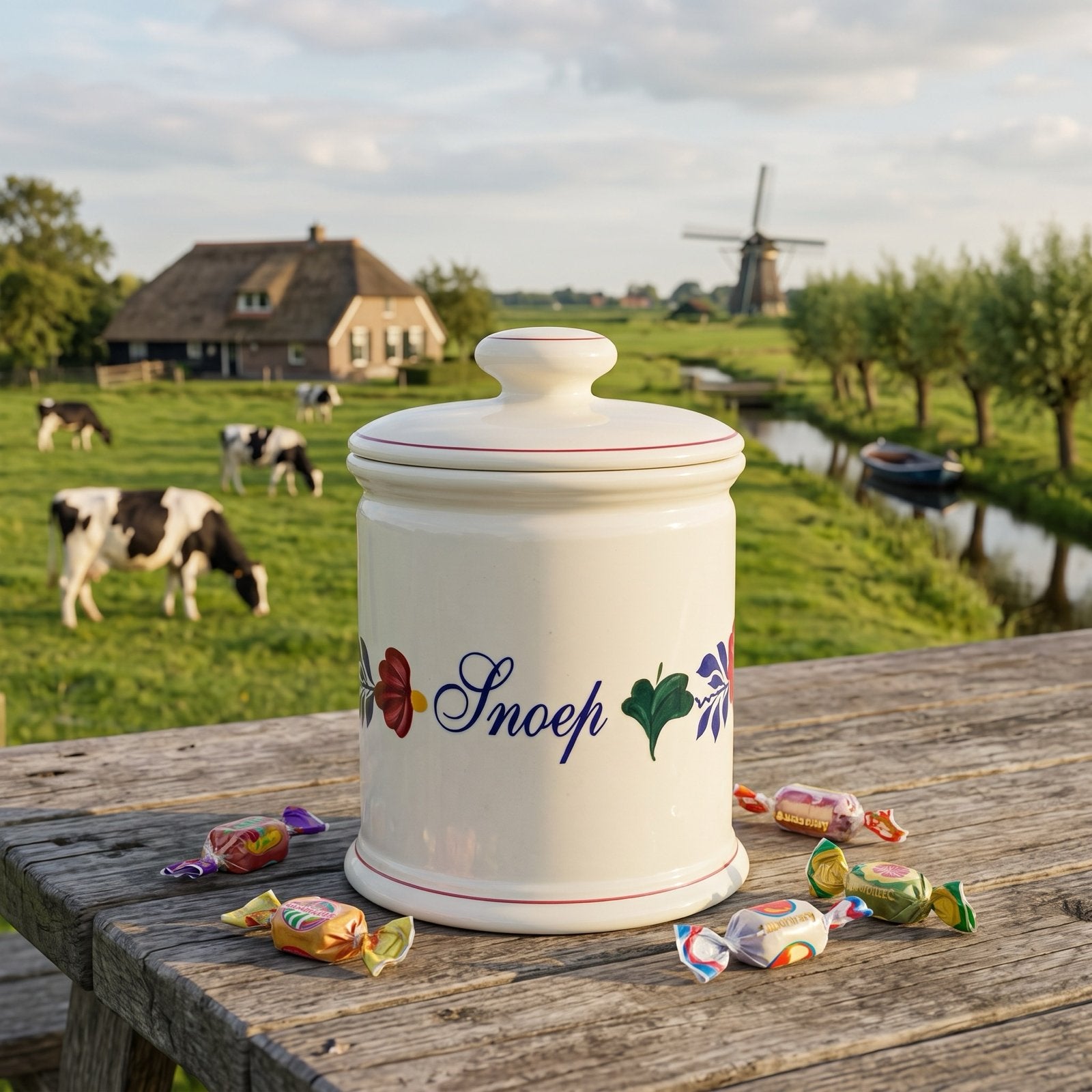 Vintage Boch Boerenbont 'Snoep' voorraadpot, Overige merken, Div, Ophalen of Verzenden, Zo goed als nieuw