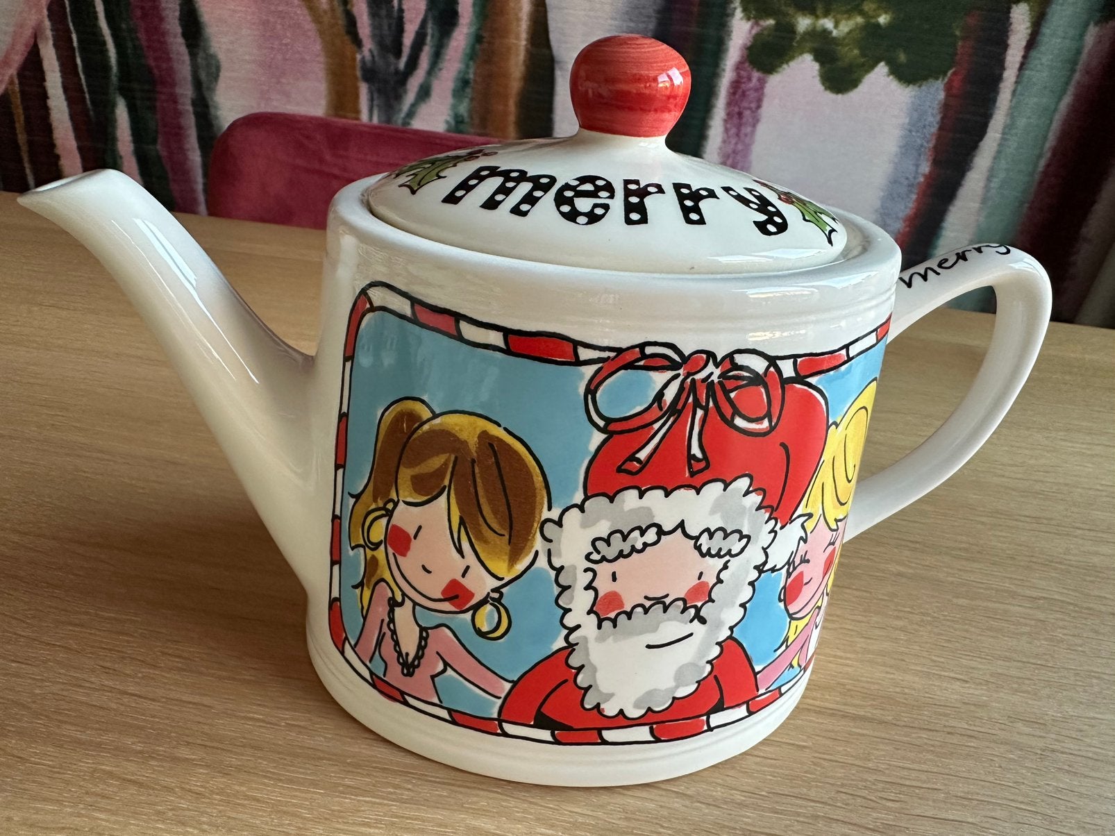Blond Amsterdam kerst theepot merry kissmas, Overige typen, Ophalen of Verzenden, Zo goed als nieuw, Aardewerk