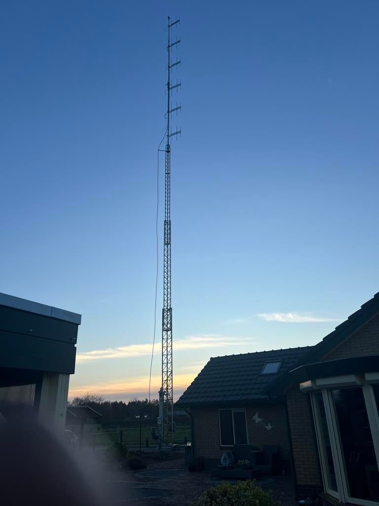 RVS Mast met 3x 9m en 16m buis, Ophalen, Gebruikt, Mast