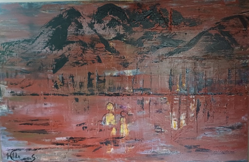 Groot schilderij olieverf paletmes, nieuw., Antiek en Kunst, Ophalen, Gesigneerd