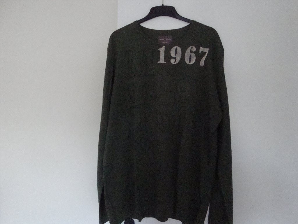 Maat XXL. Donker groene MARC O'POLO longsleeve met print., Ophalen of Verzenden, Zo goed als nieuw, Groen, Marc O’Polo