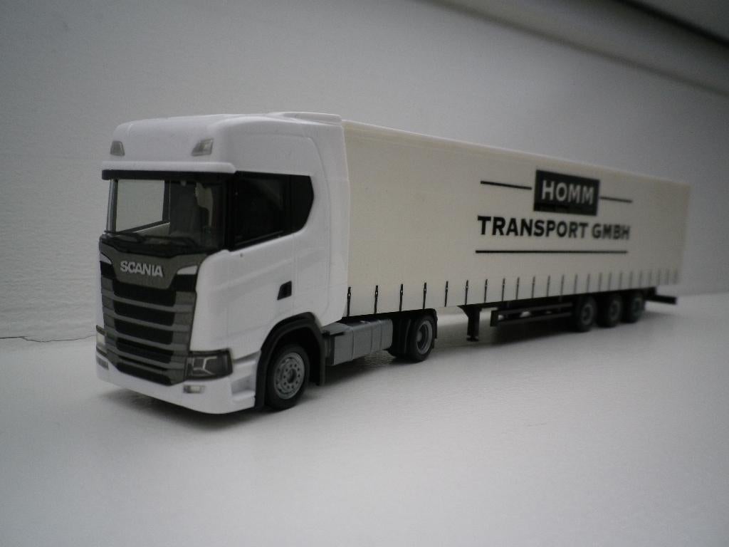 Herpa Scania R next gen lowdek trailer Homm transport, Ophalen of Verzenden, Nieuw, Bus of Vrachtwagen, Herpa