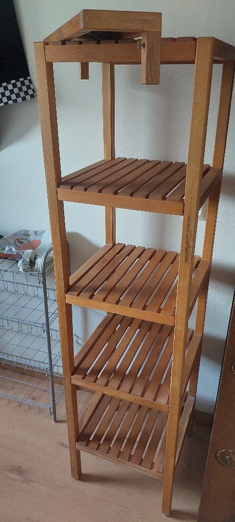 Houten opbergrek met 2 plancetjes, Ophalen, Gebruikt