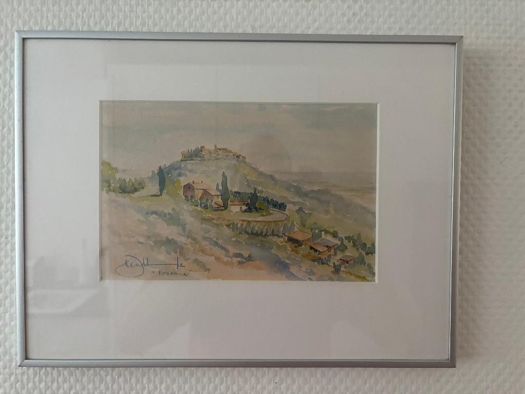 Aquarel Toscane Jan ten Hoope. De Ploeg., Antiek en Kunst, Ophalen of Verzenden