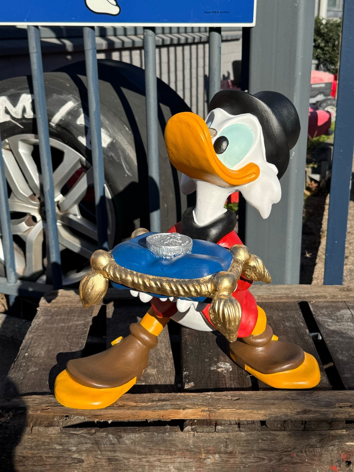 Grote Oom Dagobert Duck Beeldje - Disney Collectible, Ophalen, Donald Duck, Gebruikt, Beeldje of Figuurtje