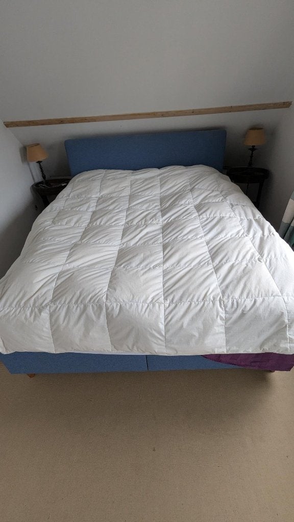 Donzen  4 seizoenen dekbed, Gebruikt, Wit, Dons en Veren, Ophalen of Verzenden
