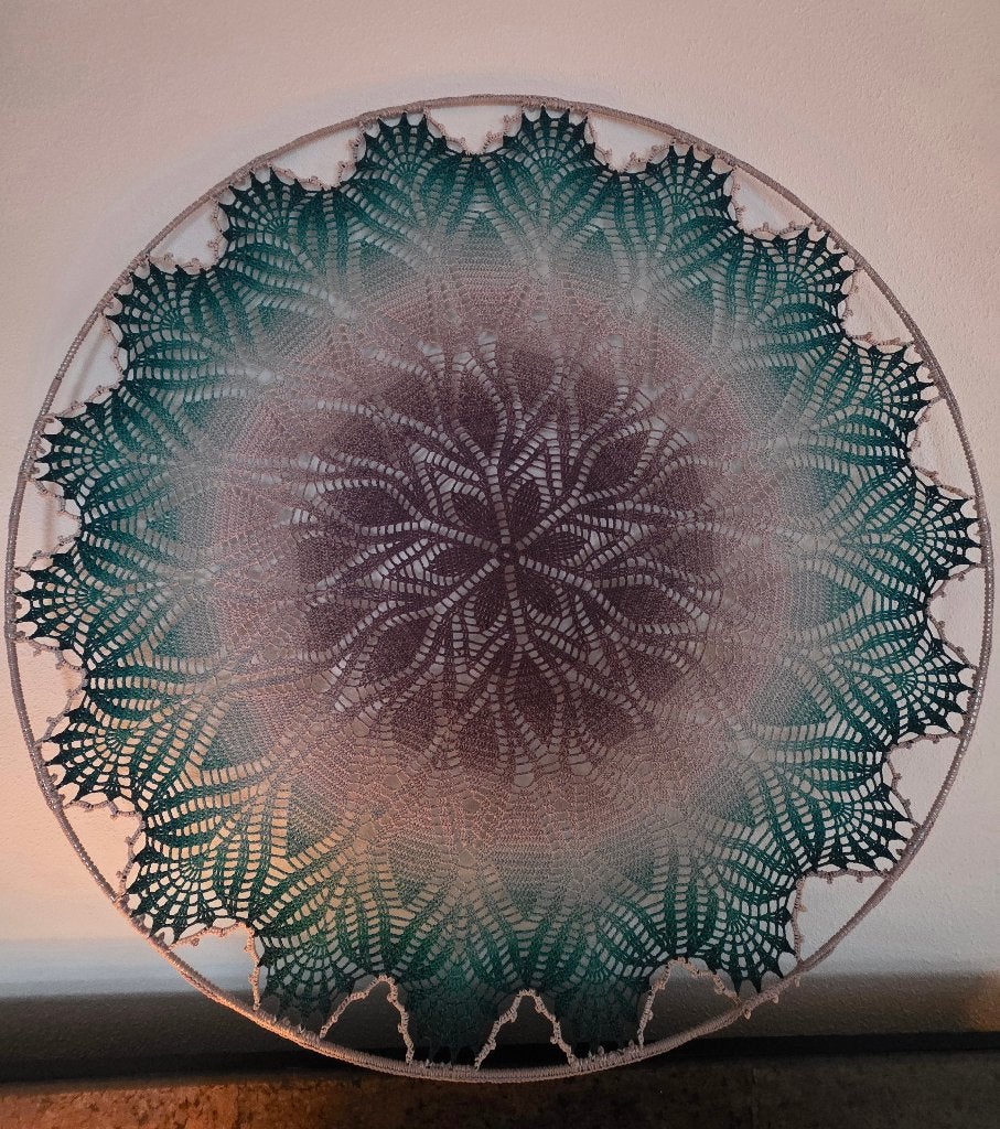 Mandala haakwerk, 1 meter doorsnede voor aan de muur., Ophalen, Boho, Meerkleurig, Textiel