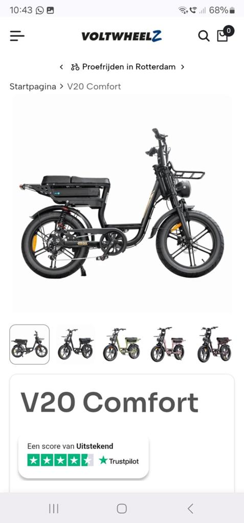 Voltwheelz V20 Comfort Fatbike - Zo goed als nieuw, Overige merken, Ophalen of Verzenden, Zo goed als nieuw, Minder dan 47 cm