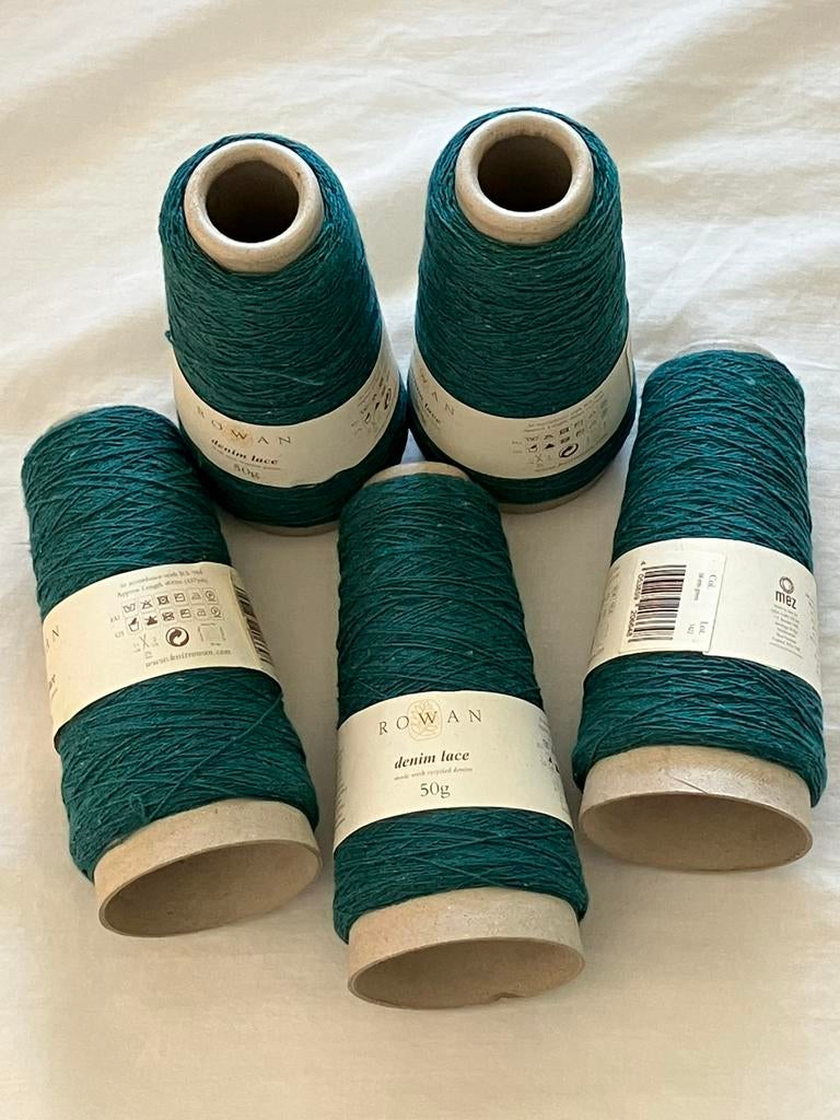 5 x Rowan Denim Lace,  Erin green 04, Hobby en Vrije tijd, Ophalen of Verzenden, Nieuw, Breien of Haken, Wol of Garen