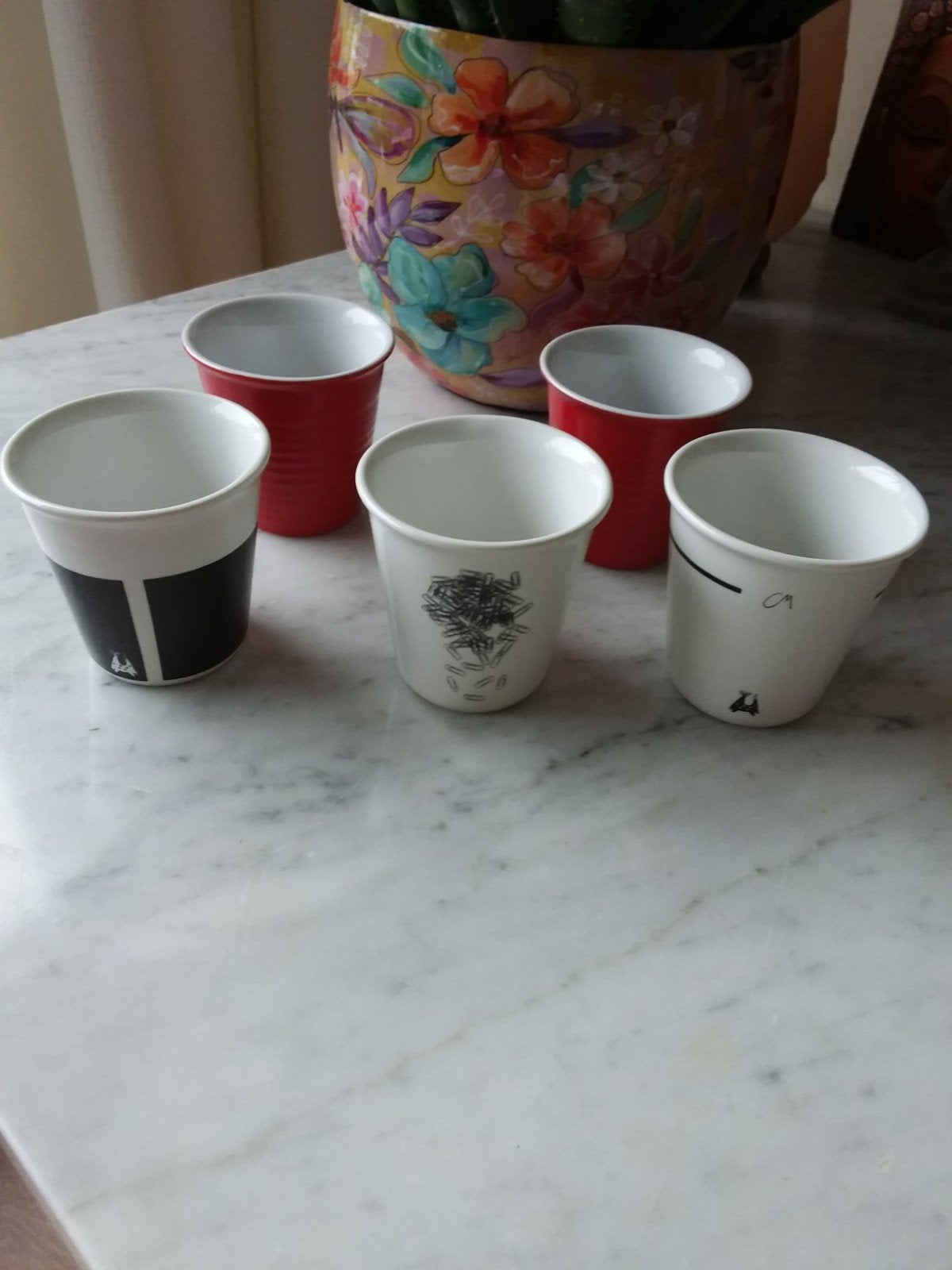 Espresso kopjes 5 stuks, Ophalen of Verzenden, Aardewerk, Overige stijlen, Kop(pen) en/of Schotel(s)