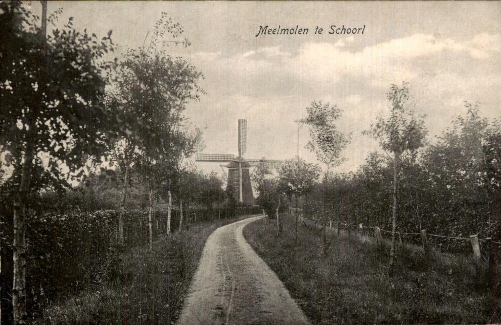 Schoorl - Meelmolen - Zicht, Ophalen of Verzenden, Voor 1920, Gelopen, Noord-Holland