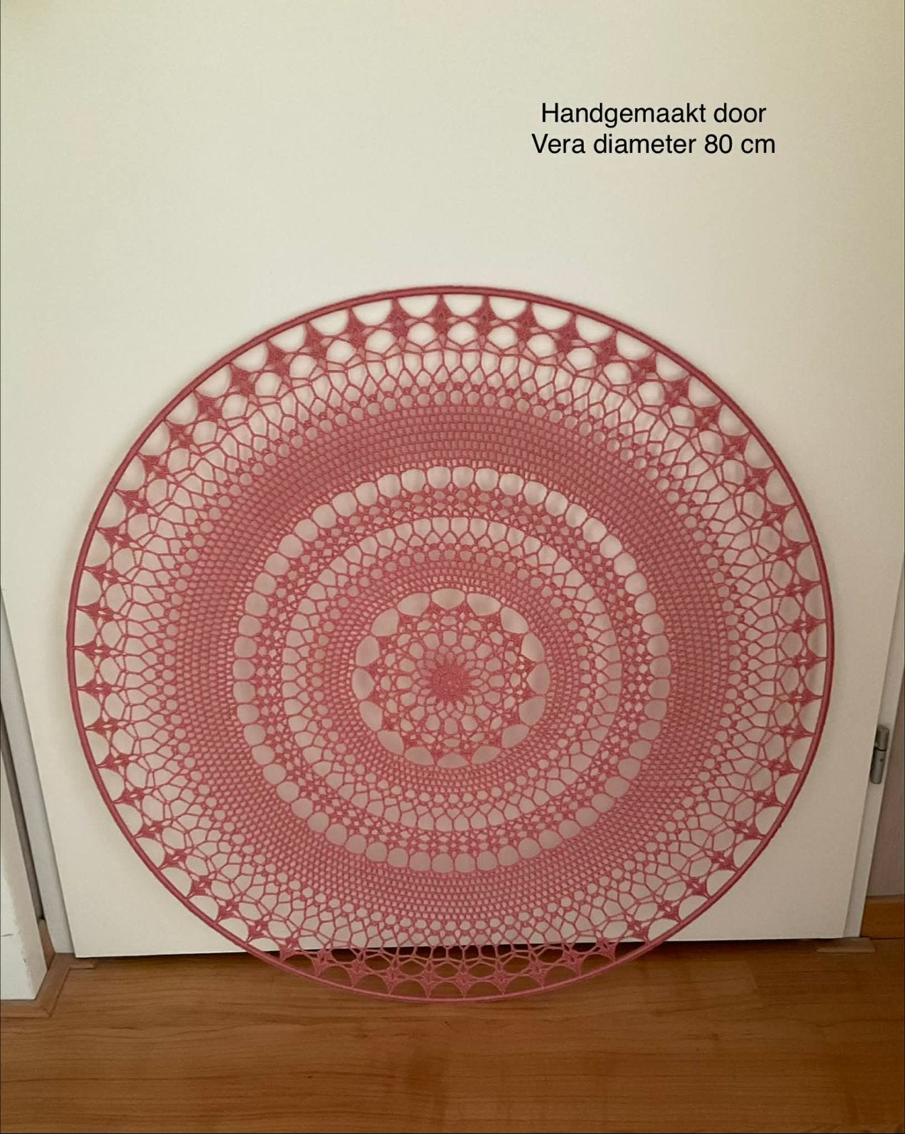 Mooie handgemaakte mandala, diameter 80 cm, Ophalen, 80 cm, Roze, Nieuw