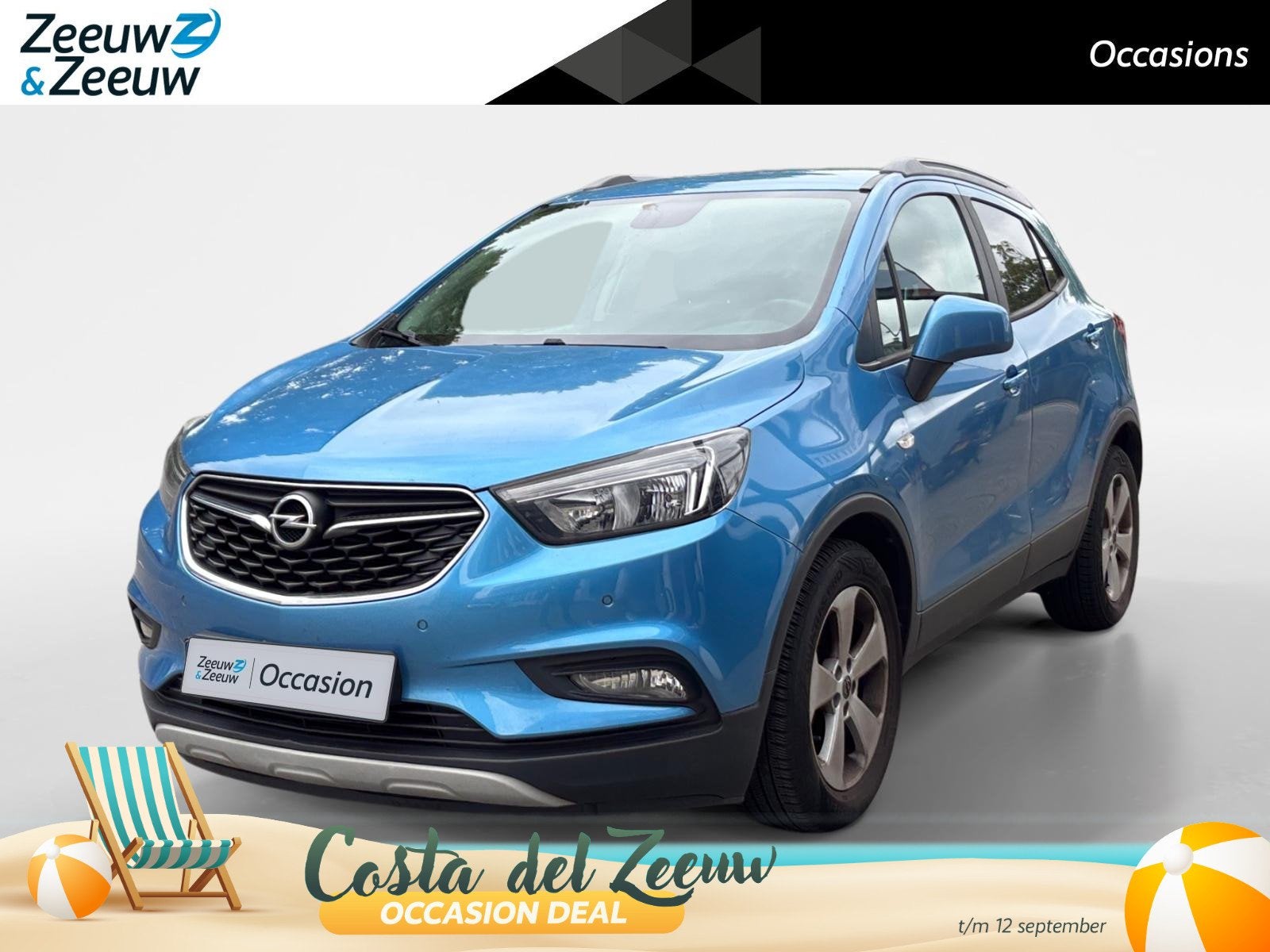 Opel Mokka X 1.4 Turbo Online Edition NAVI AIRCO CAMERA TREK, 12 maanden, Stof, Gebruikt, Blauw
