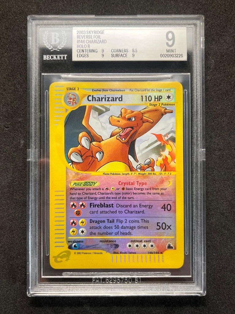 Charizard Skyridge reverse holo BGS 9, Ophalen, Zo goed als nieuw, Losse kaart, Foil