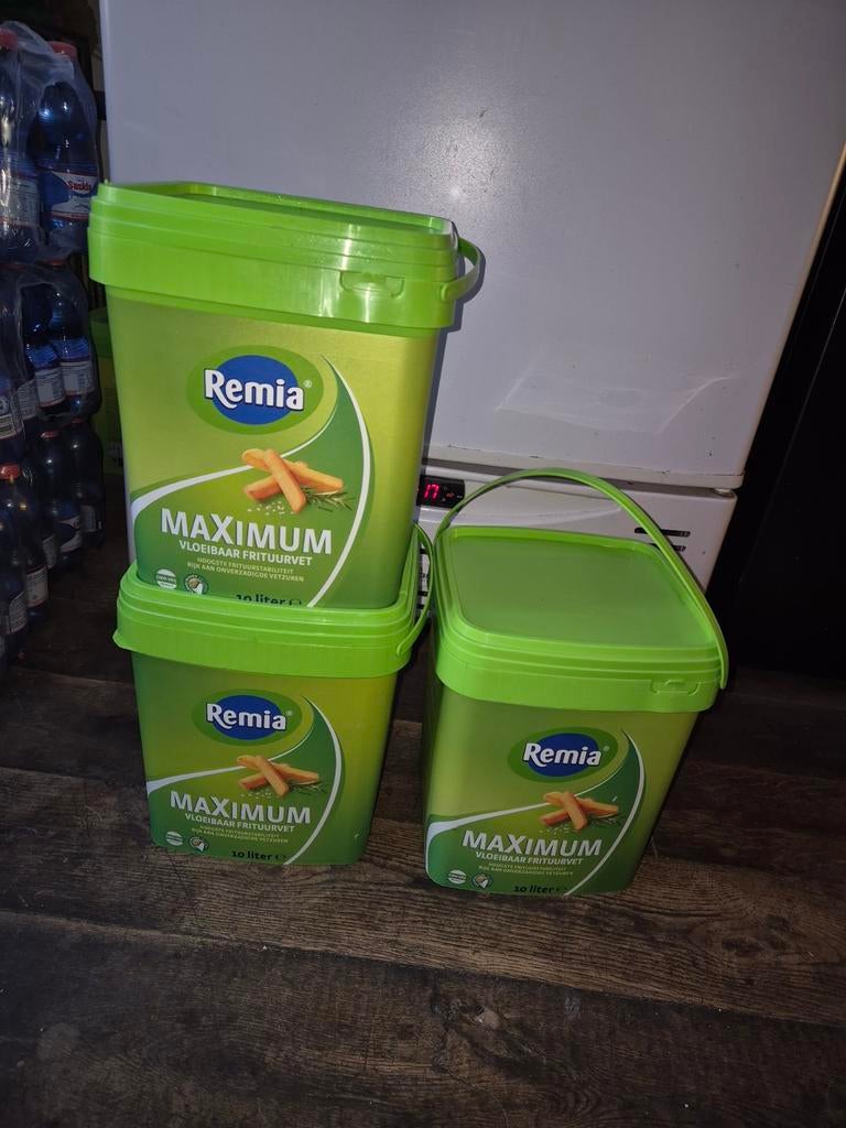 3 remia vloeibaar frituurvet nieuwe niet open 30 liter, Ophalen, Overige typen