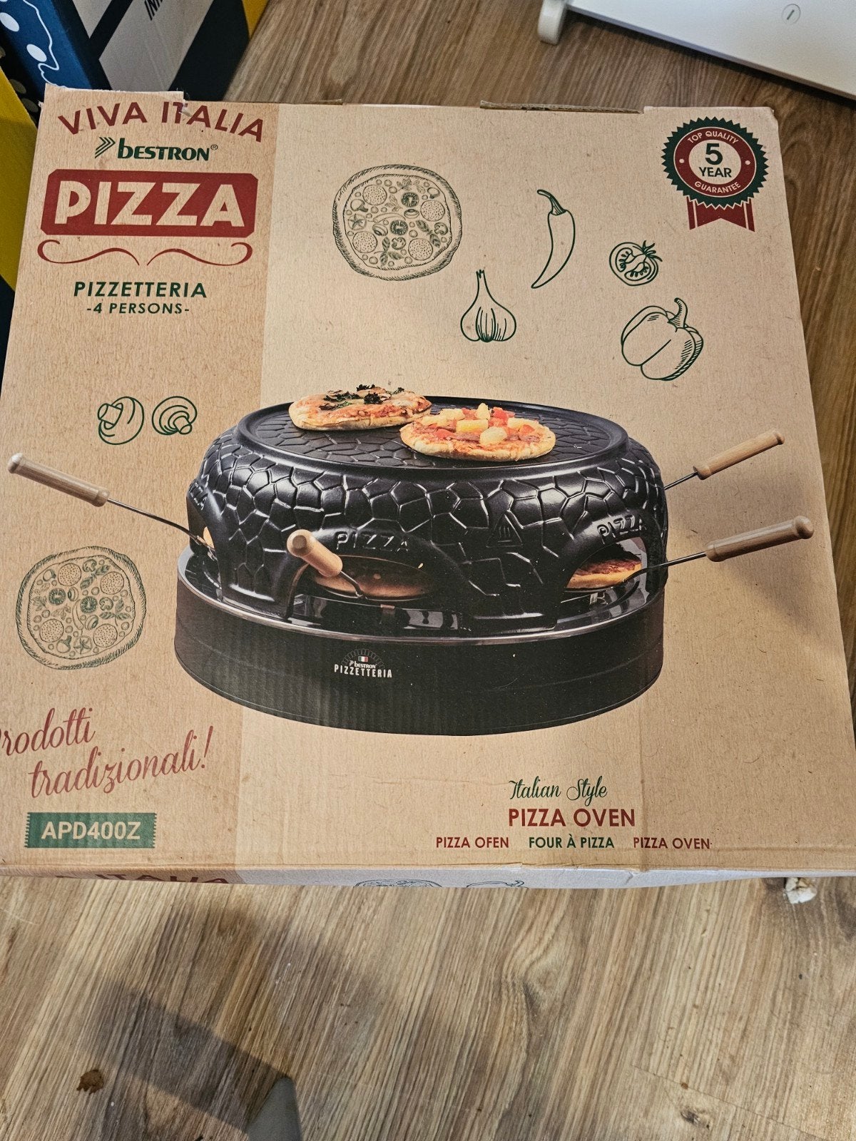 Bestron Viva Italia Pizzarette Pizzaoven APD400Z, Minder dan 45 cm, Overige merken, Minder dan 45 cm, Pizzaoven
