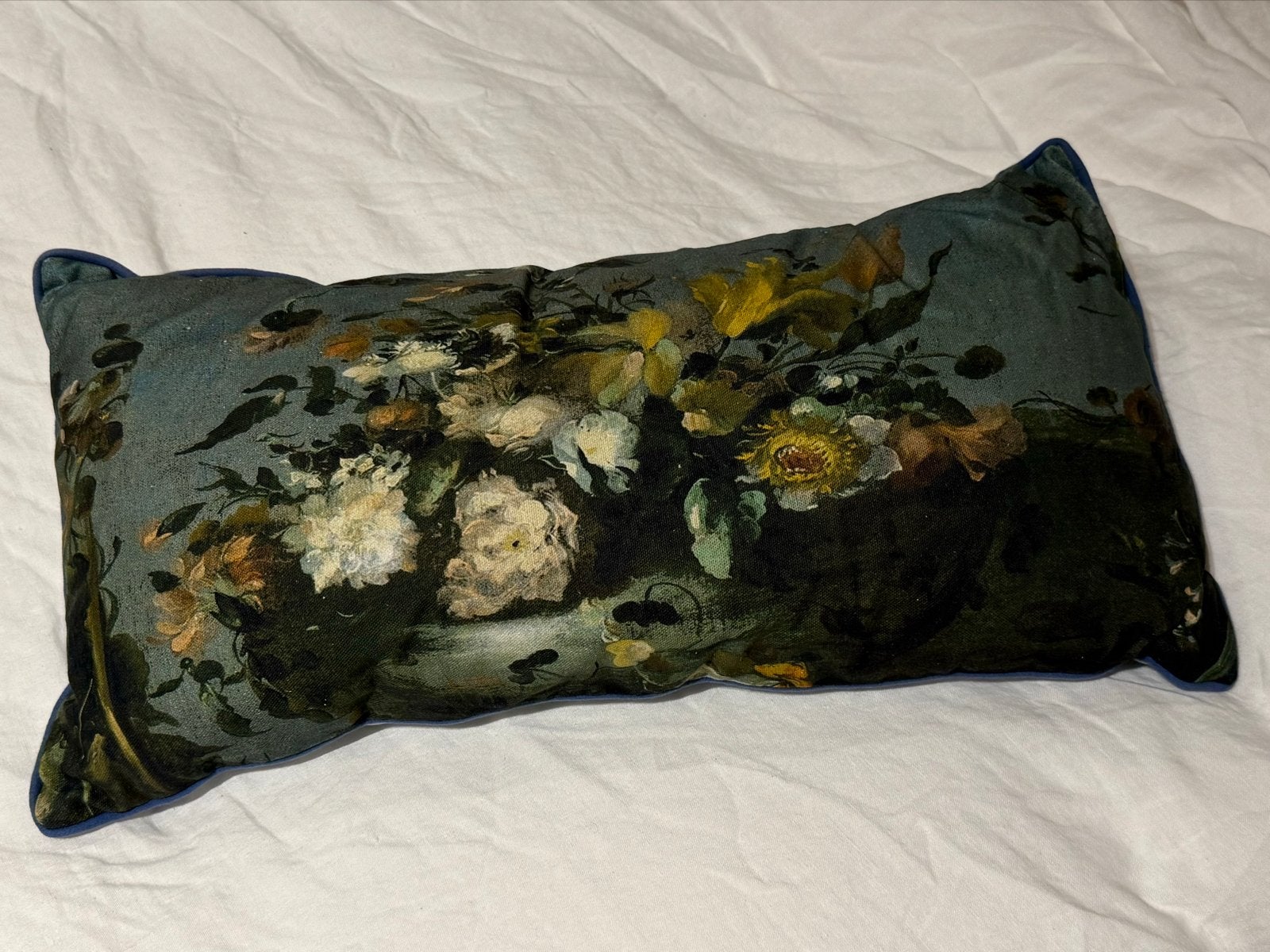 Fluwelen Sissy-Boy Sierkussen met Bloemenprint (55x25 cm), Huis en Inrichting, Overige merken, Gebruikt, Meerkleurig, Met print