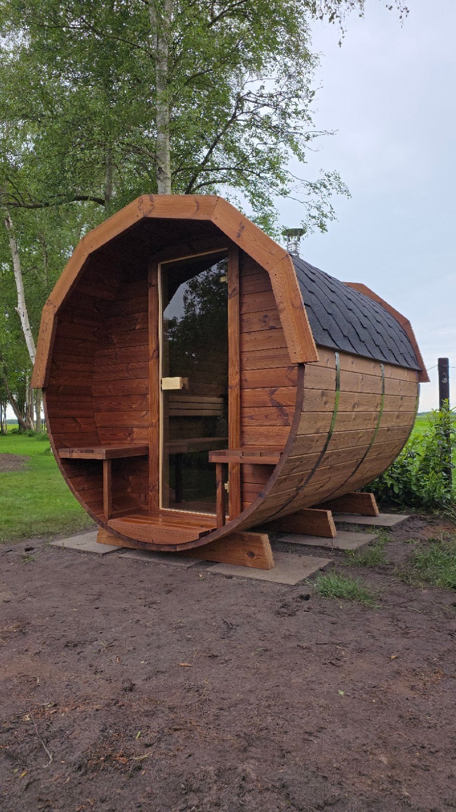 2,5M Barrel Sauna Gratis Levering en Plaatsing - 10% KORTING, Sport en Fitness, Sauna, Ophalen of Verzenden, Nieuw, Complete sauna