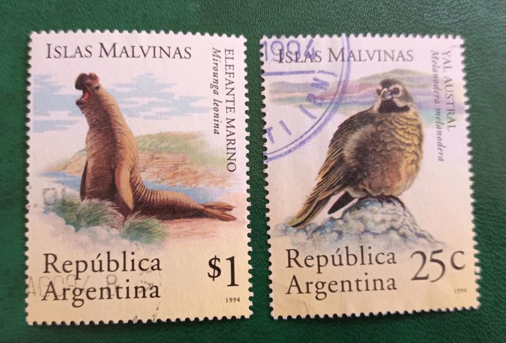 Argentina 1994 ,2 pzs fauna, Verzenden, Gestempeld, Zuid-Amerika