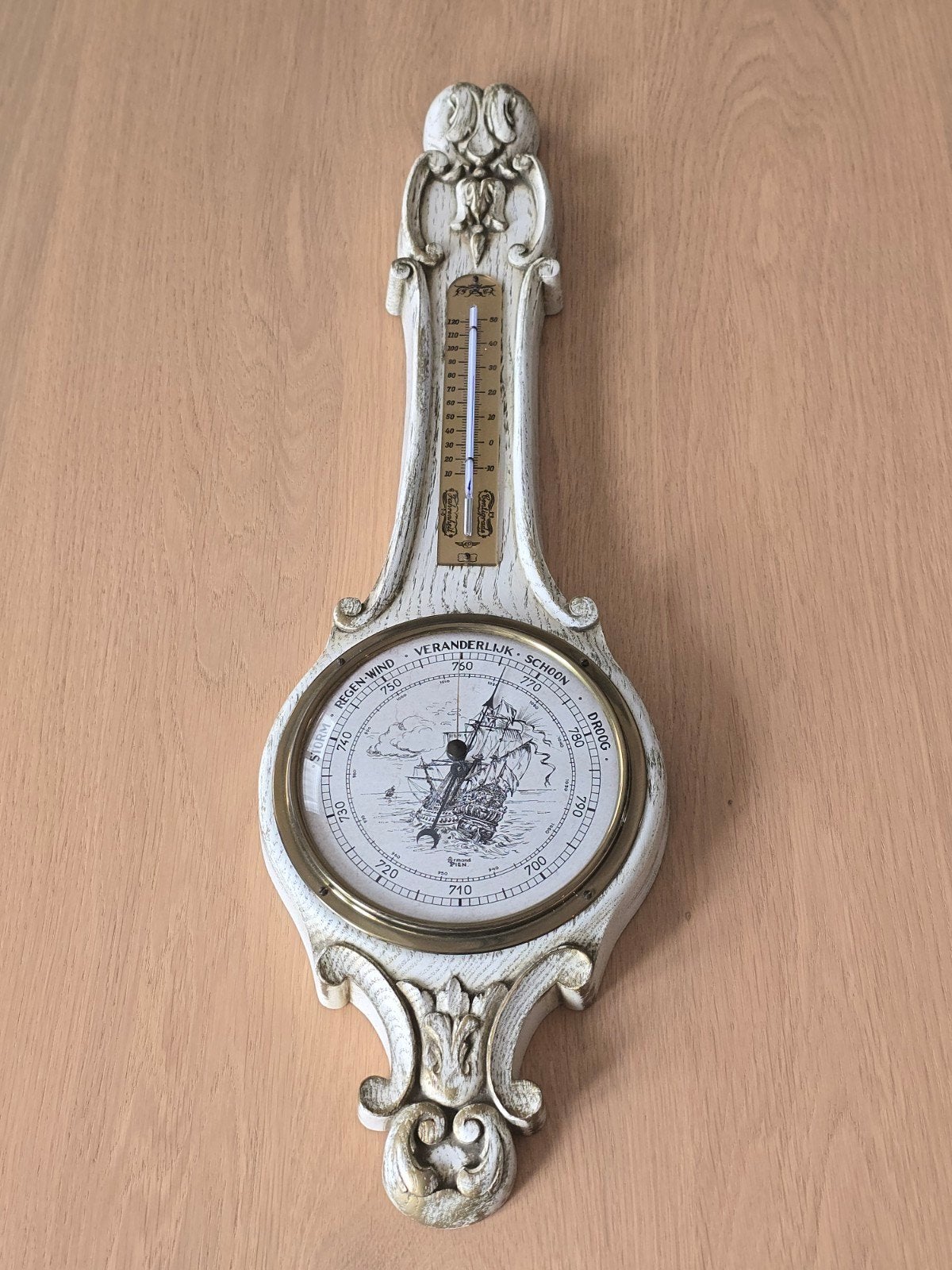 Vintage antieke Armand Pien scheeps- barometer/thermometer, Ophalen of Verzenden, Zo goed als nieuw