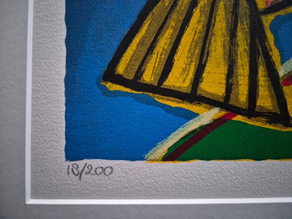 Corneille – Jeu entre chat et oiseau –handgesigneerd 18/200, Ophalen, Zeefdruk, Gelimiteerde oplage, Dieren en Natuur