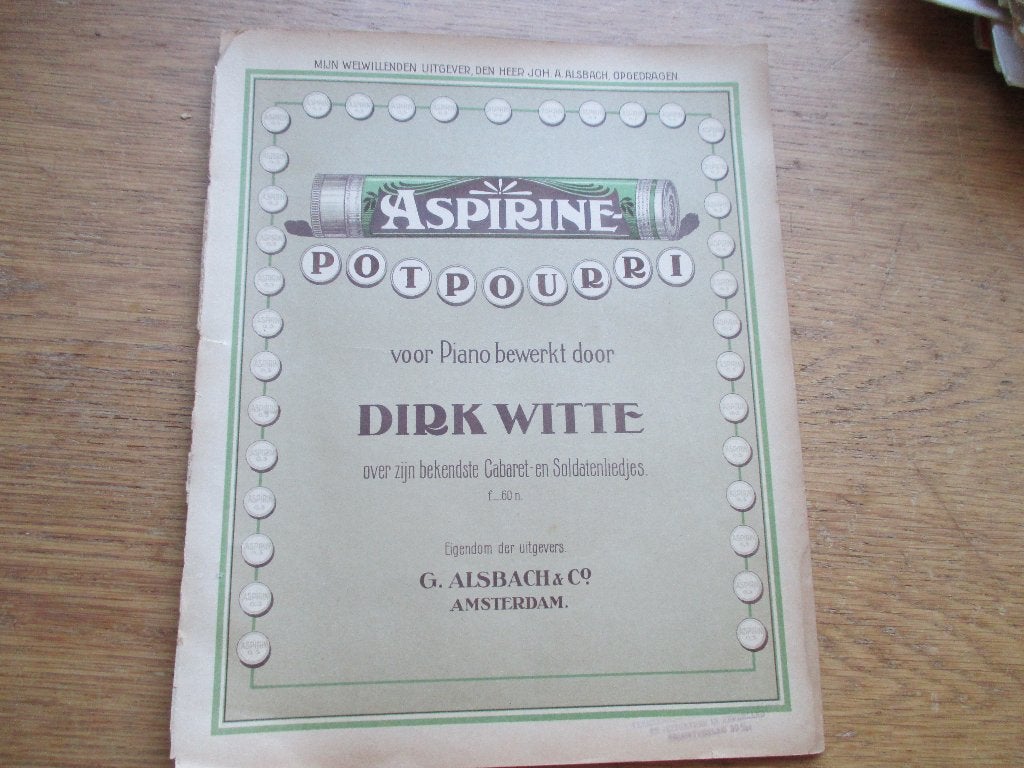 ASPERINE POTPOURRI VOOR PIANO, Muziek en Instrumenten, Bladmuziek, Gebruikt, Klassiek, Ophalen of Verzenden, Artiest of Componist