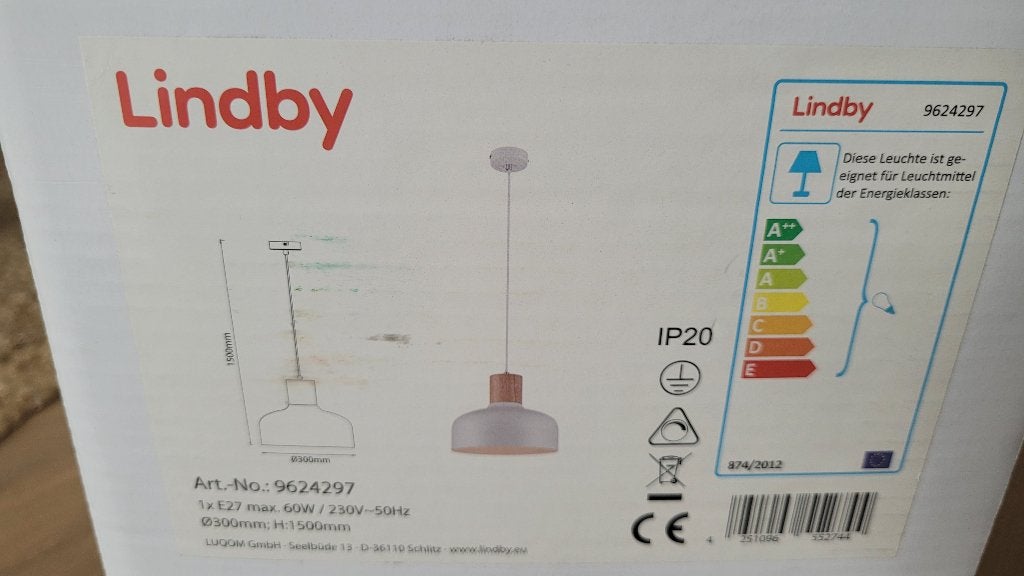 Lindby Hanglamp E27, Ophalen, Nieuw, Overige materialen