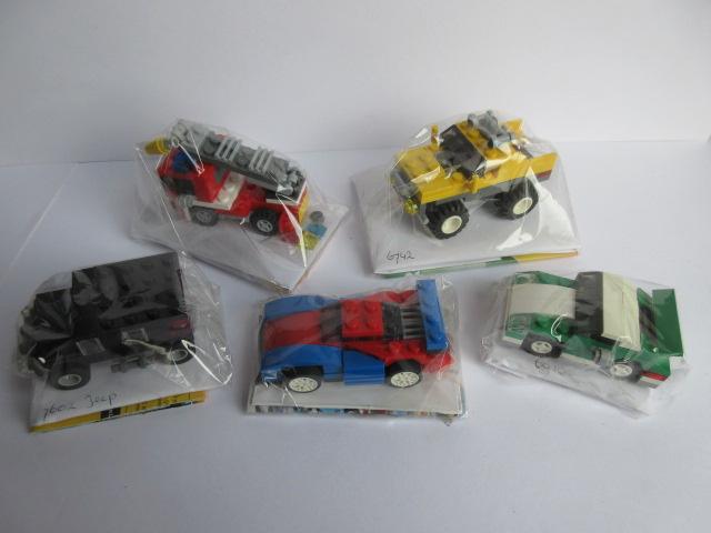 5 Lego autootjes met bouwtekeningen, Ophalen of Verzenden, Zo goed als nieuw, Complete set, Lego