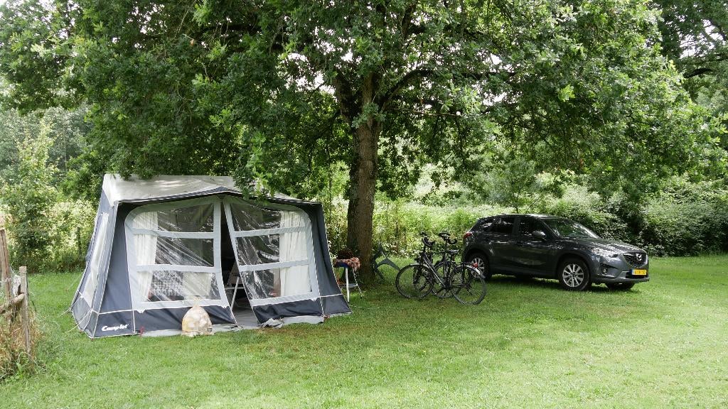 camp let premium vouwwagen 2016 blauw grijs met topbox, Caravans en Kamperen, Vouwwagens, Ophalen, Blauw, Aanwezig, Camp-Let