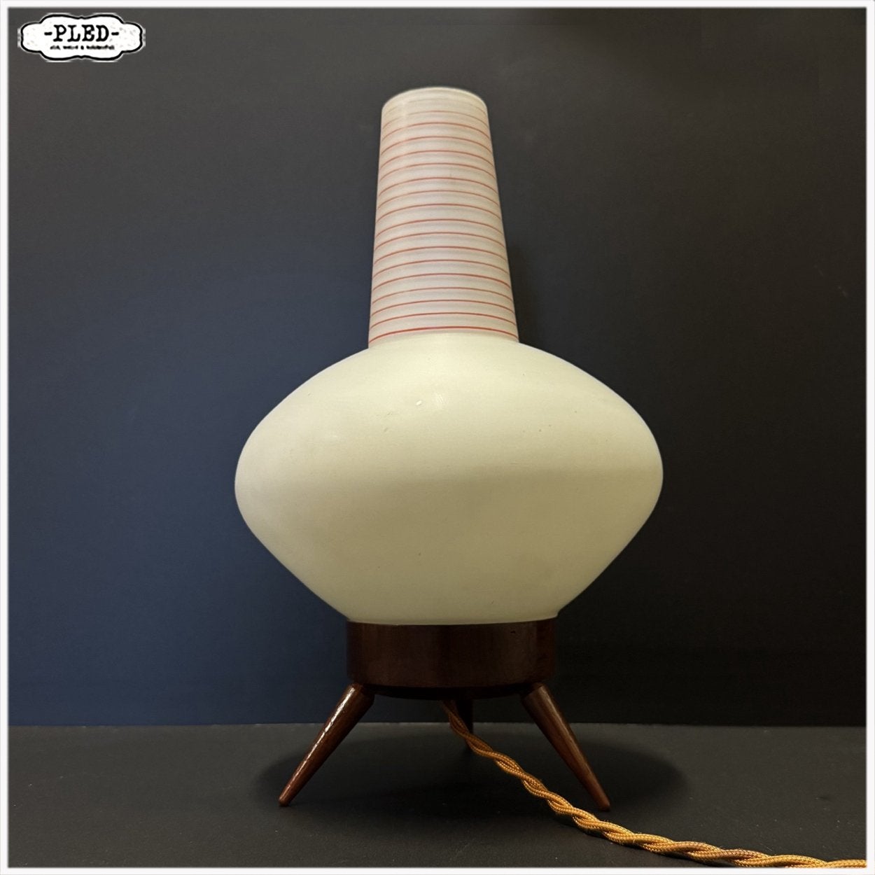 Vintage Lamp Tafellamp, Ophalen, Wit, E27 (groot), Zo goed als nieuw