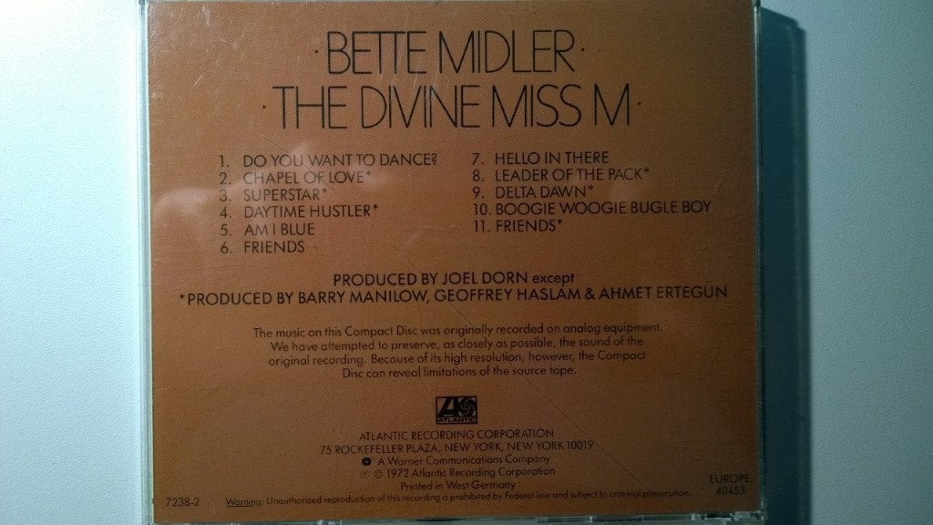 Bette Midler - The Divine Miss M, Ophalen of Verzenden, Zo goed als nieuw