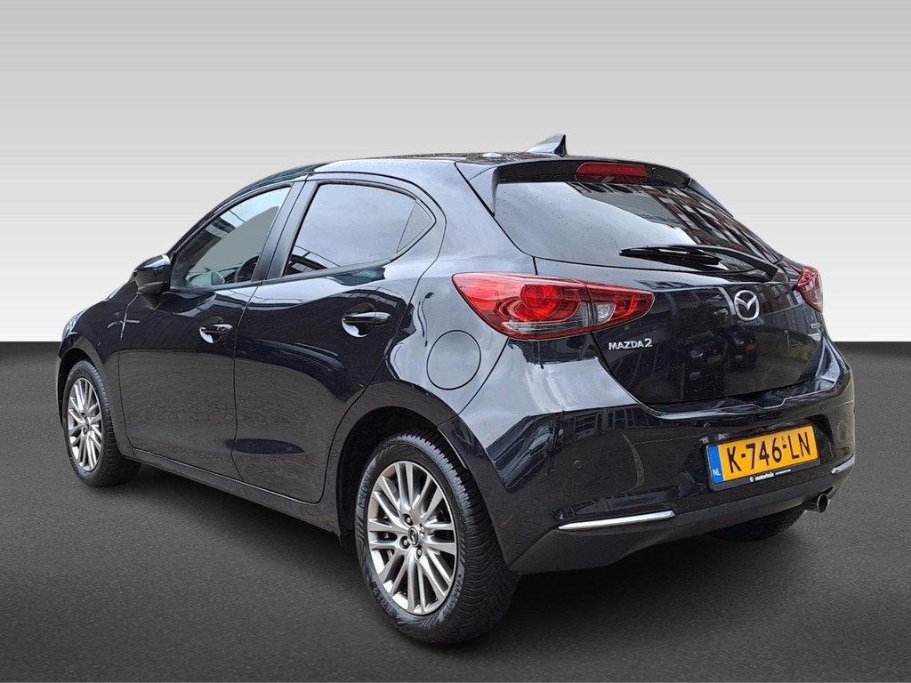 Mazda 2 1.5 SKYACTIV-G 90PK LUXURY NAVI CAMERA HUD LED ECC N, Auto's, Mazda, Voorwielaandrijving, 4 cilinders, Zwart, Origineel Nederlands