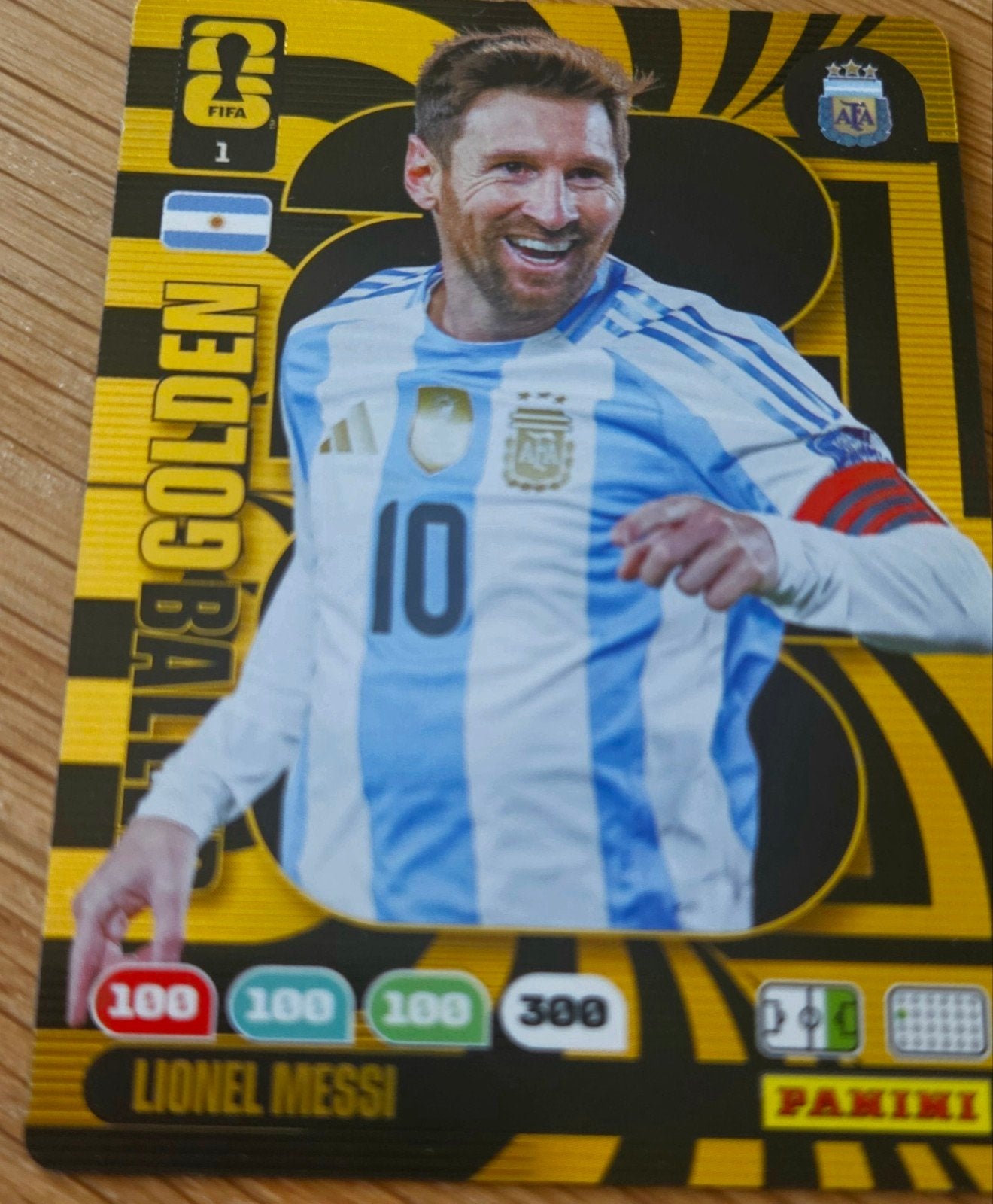 Lionel Messi Panini Adrenalyn XL FIFA WC 2026 Golden Baller, Verzamelen, Ophalen of Verzenden, Zo goed als nieuw, Buitenlandse clubs