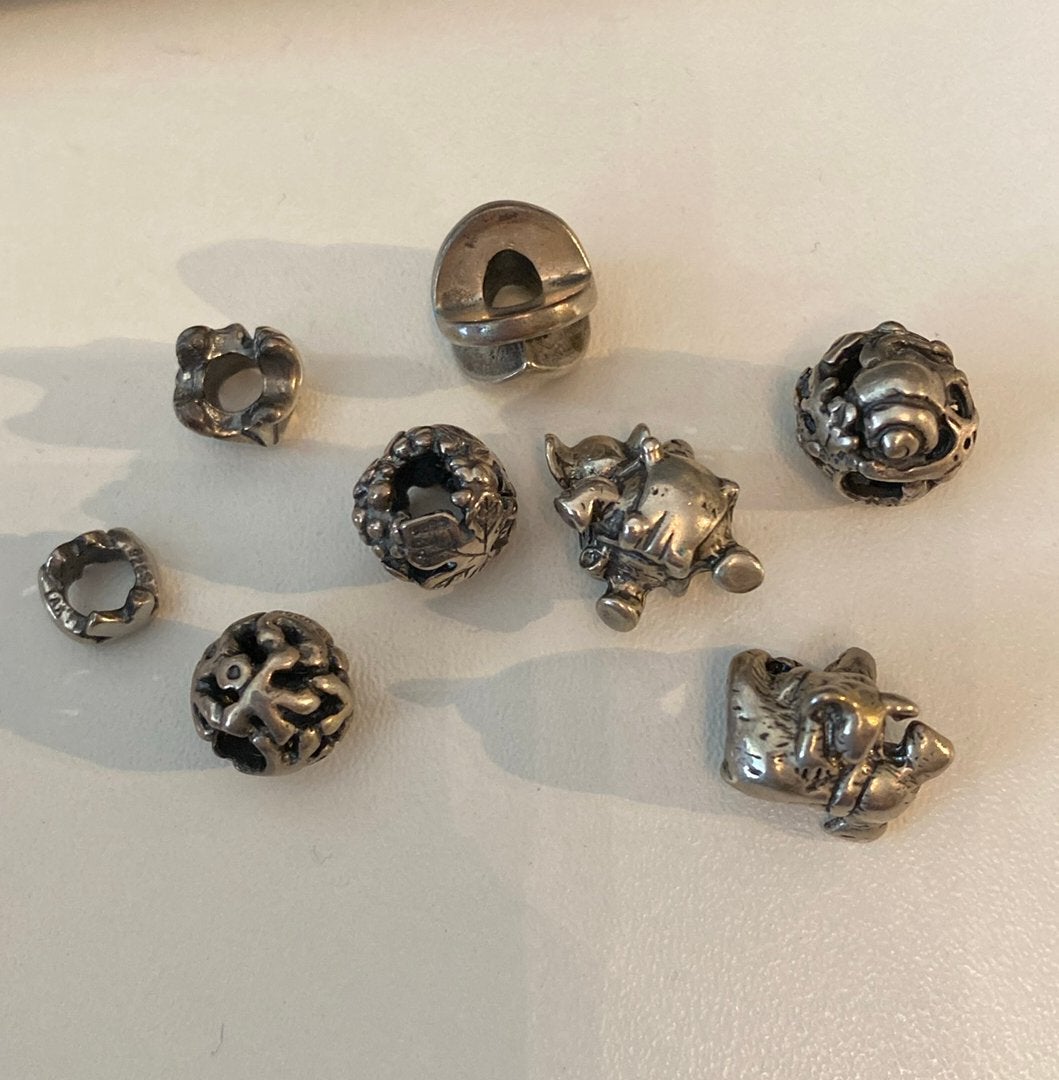 925 trollbeads bedels, Pandora, Ophalen of Verzenden, Zo goed als nieuw, 4 bedels of meer