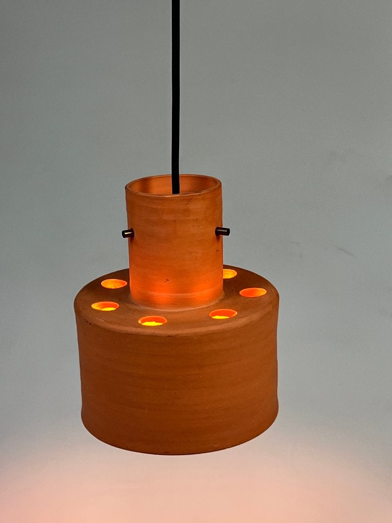 Vintage hanglamp, Artiforte Nederland, Terracotta, 50's, Gebruikt, Onbekend, Artiforte, Onbekend