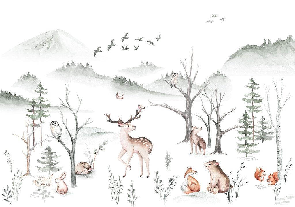 Bos behang Cozy Woods, babykamer, kinderkamer, Muurdeco4kids, Verzenden, Nieuw