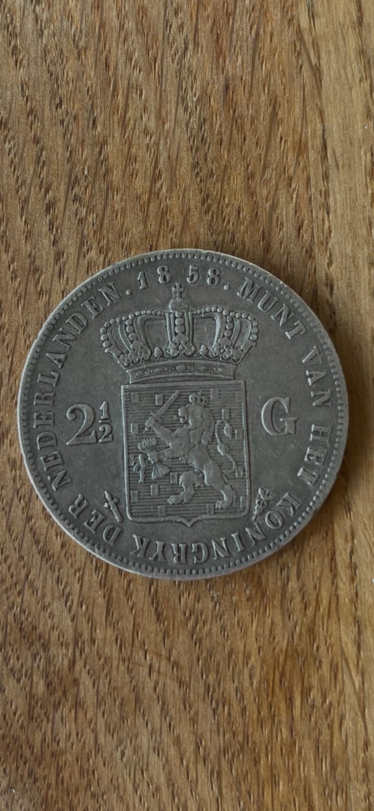 Zilveren 2,5 gulden 1858 Willem III, Postzegels en Munten, Ophalen of Verzenden, Koning Willem III, 2½ gulden