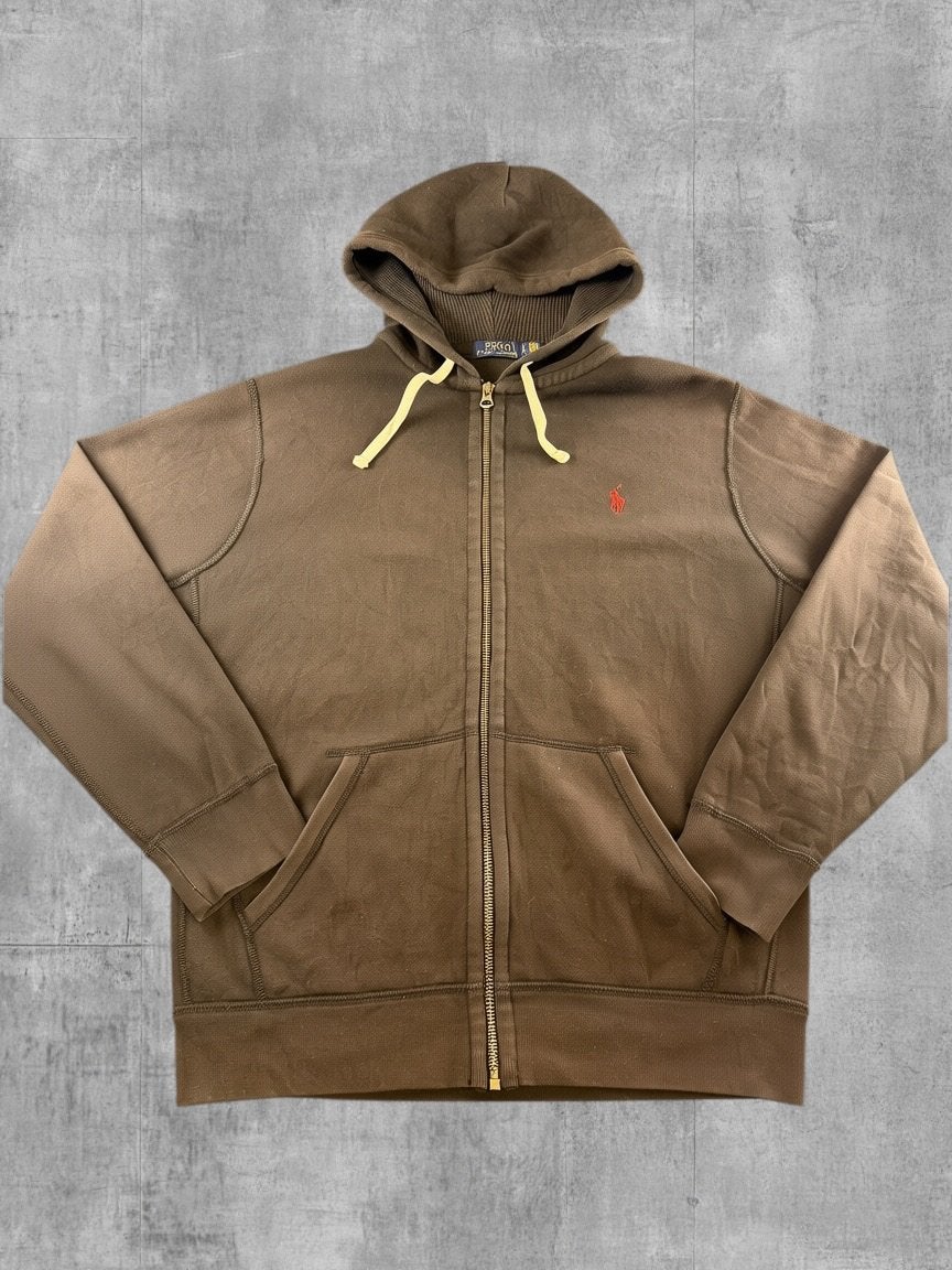 Polo Ralph Lauren hoodie met rits grijs heren maat L, Kleding | Heren, Verzenden, Zo goed als nieuw, Maat 52/54 (L), Grijs