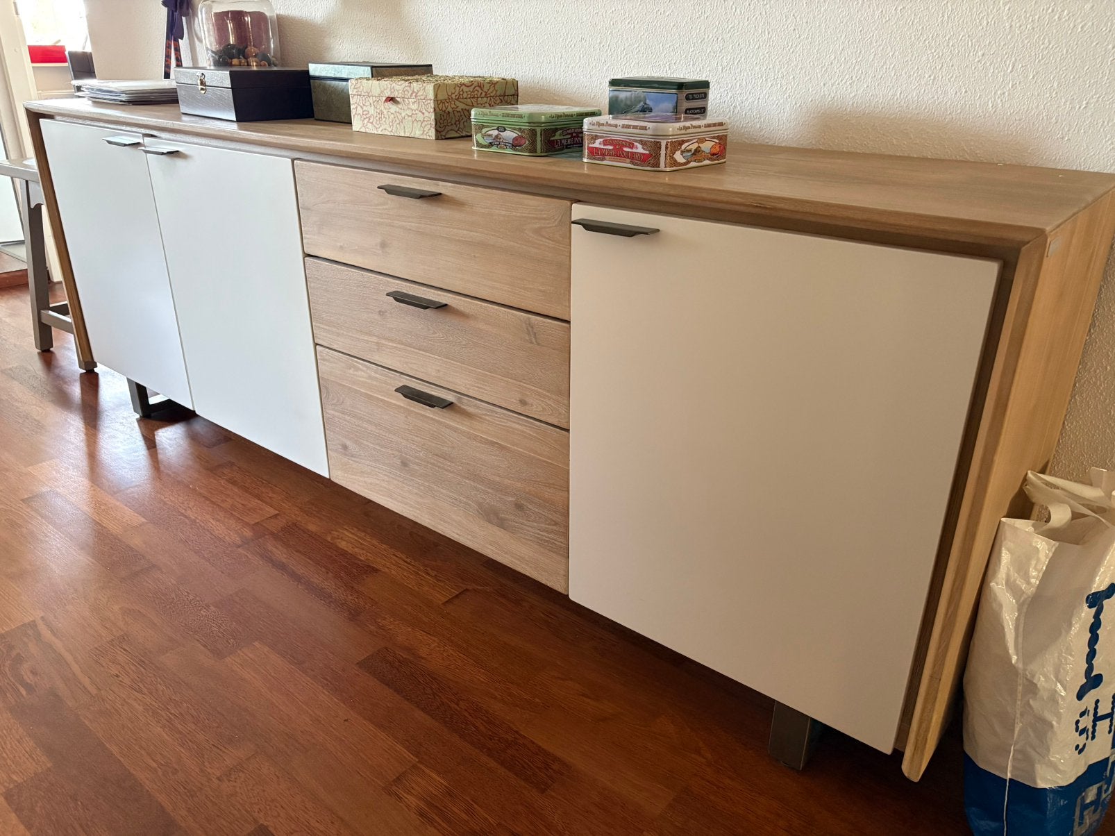 Dressoir, merk Xooon (Kruit & Kramer) licht hout en wit, Ophalen, Met deur(en), Zo goed als nieuw, 200 cm of meer
