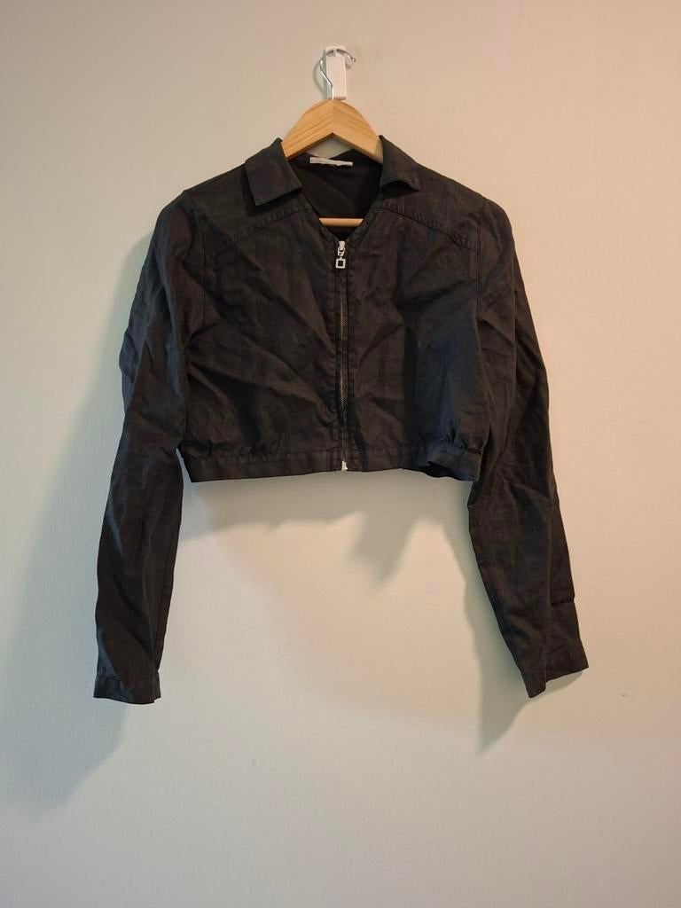 Sarah Pacini zwarte linnen bolero met rits - Maat M, Sarah Pacini, Zwart, Zo goed als nieuw, Ophalen