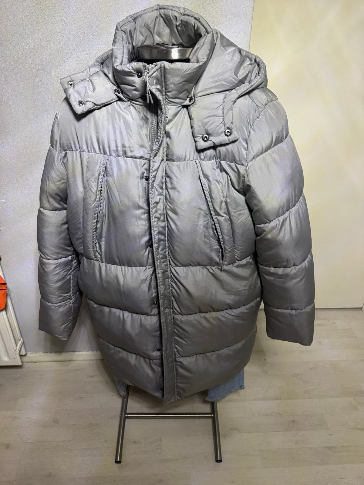 Asos winterjas, Ophalen of Verzenden, Zo goed als nieuw, Maat 42/44 (L), Grijs