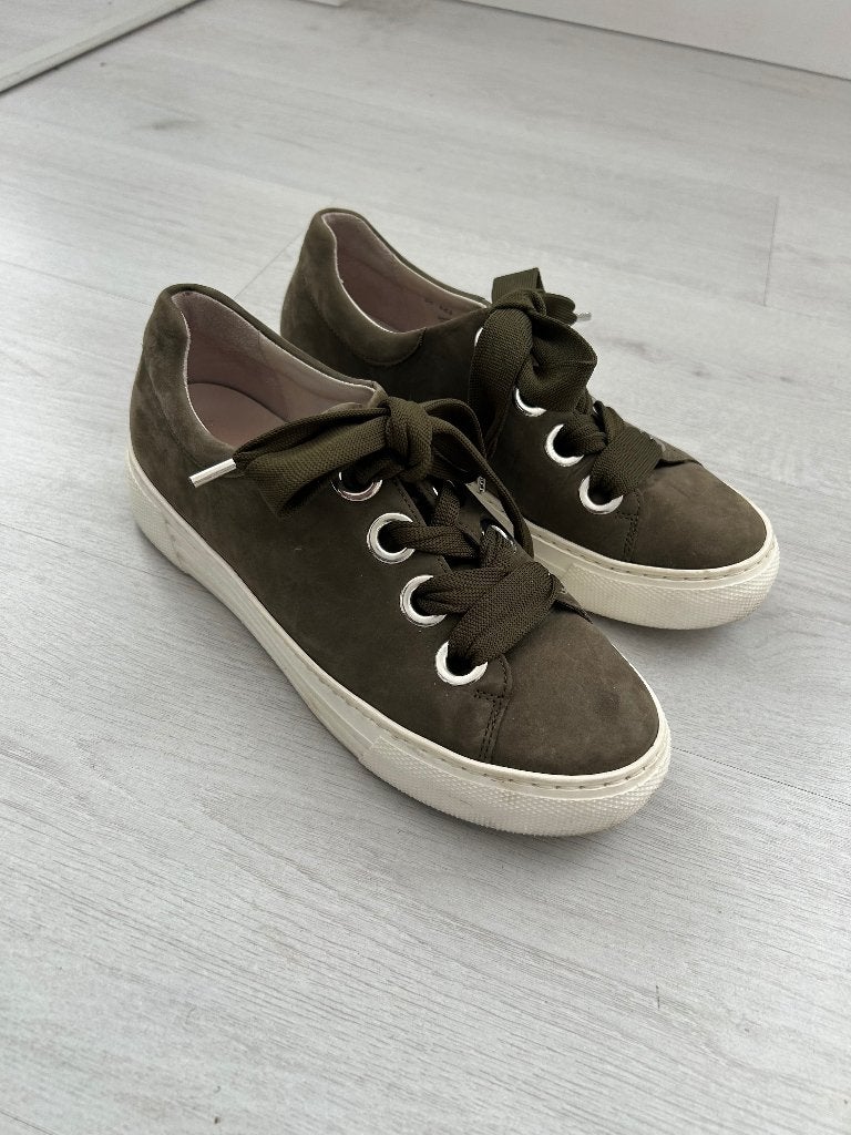 Mt 38 mt 5 wijd G Gabor leren gympen schoenen sneakers, Gabor, Ophalen of Verzenden, Groen, Sneakers of Gympen