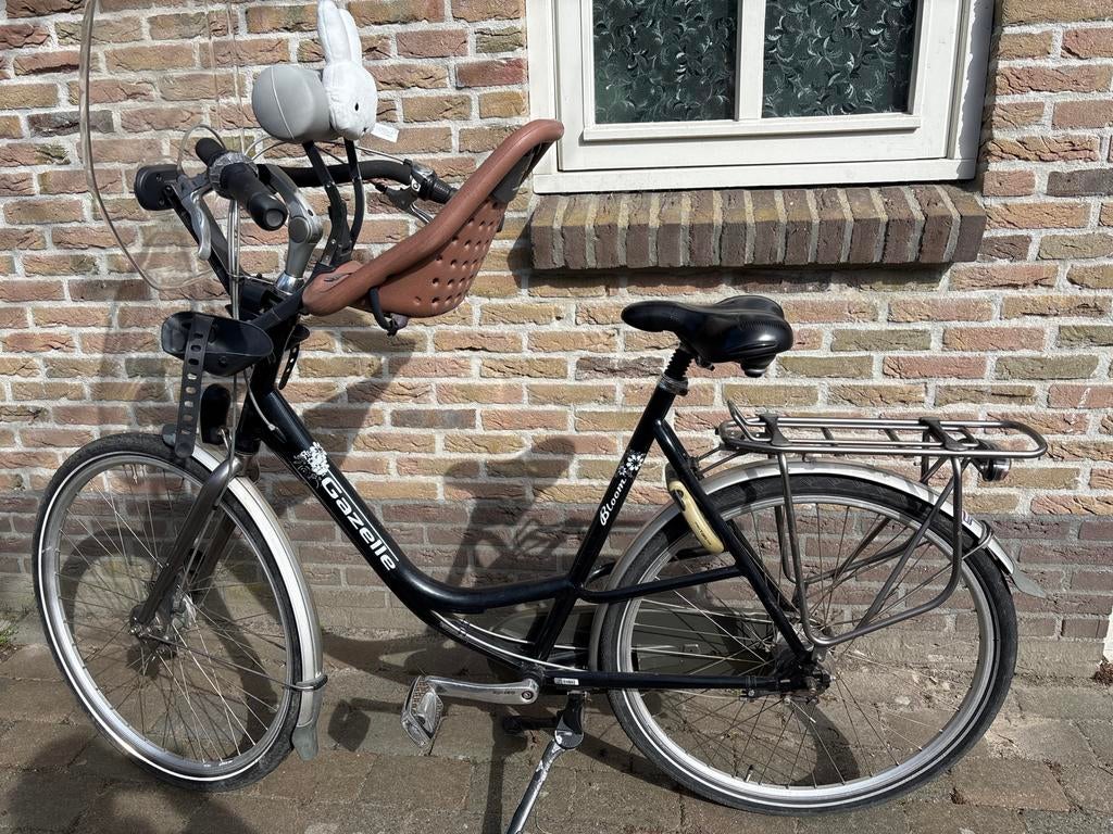 Gazelle Bloom damesfiets met voorzitje, Ophalen, Gazelle, Trommelrem, 53 tot 56 cm