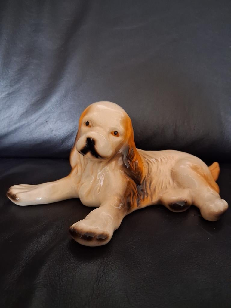 Vintage porseleinen hondje - Cocker Spaniël beeldje, Ophalen of Verzenden