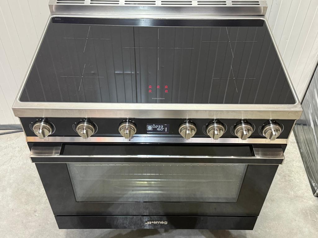 Luxe smeg inductie fornuis 90 cm breed., Bella, Hete lucht, 60 cm of meer, Ophalen of Verzenden