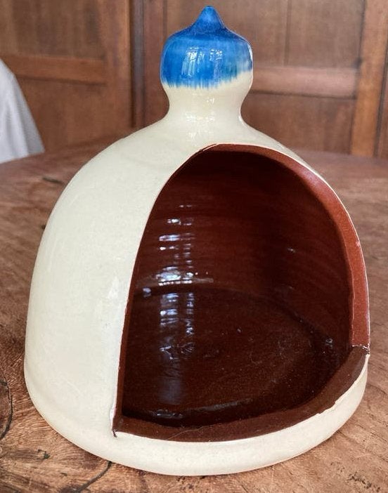 Vintage Aardewerk Vaatdoekje Houder  pot - Druivenmotief, Ophalen of Verzenden