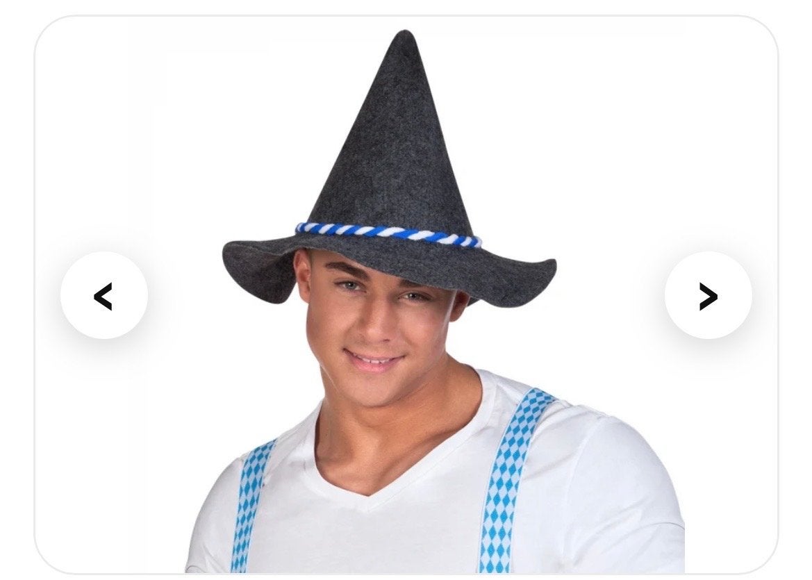 5 x Tiroler hoed grijs met blauw/wit koord, Ophalen of Verzenden, Nieuw, Hoed of Pruik, Carnaval