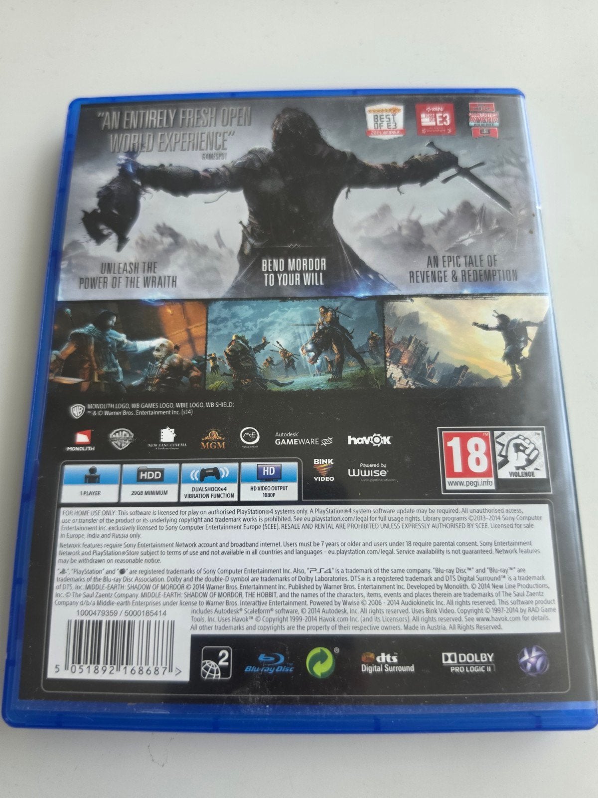Middle-earth: Shadow of Mordor PS4 en Ps5 Lees Goed, Avontuur en Actie, Vanaf 18 jaar, 1 speler, Ophalen of Verzenden