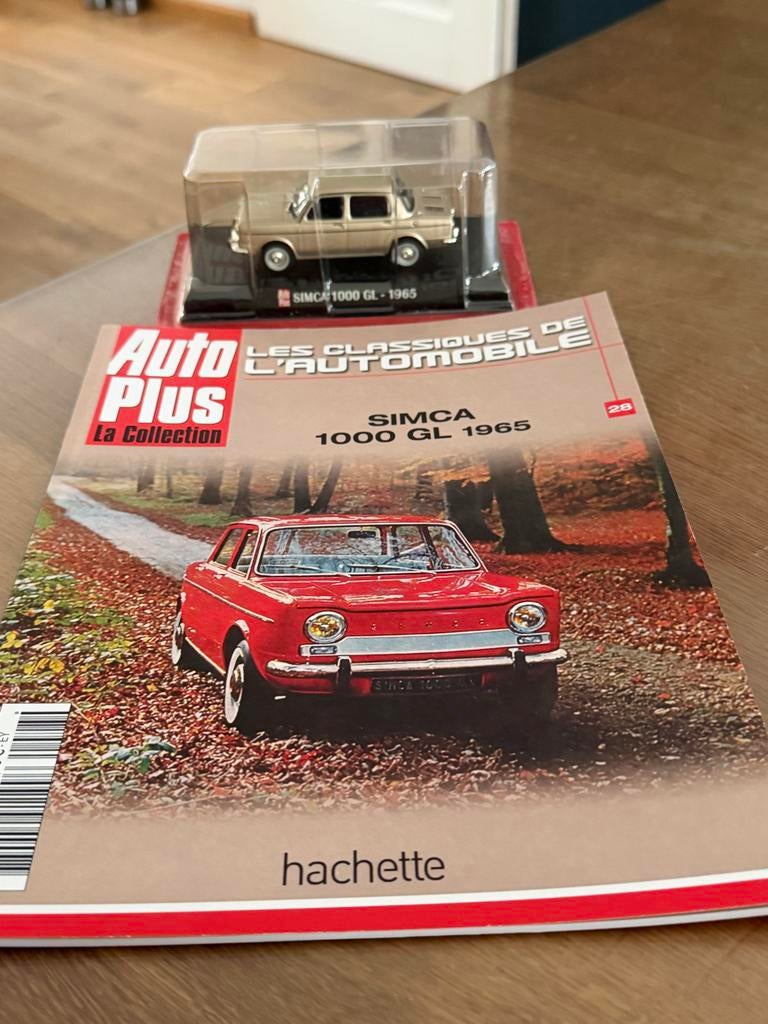 Simca 1000 GL 1965 modelauto met Auto Plus magazine, Ophalen of Verzenden, Nieuw, Auto, Overige merken