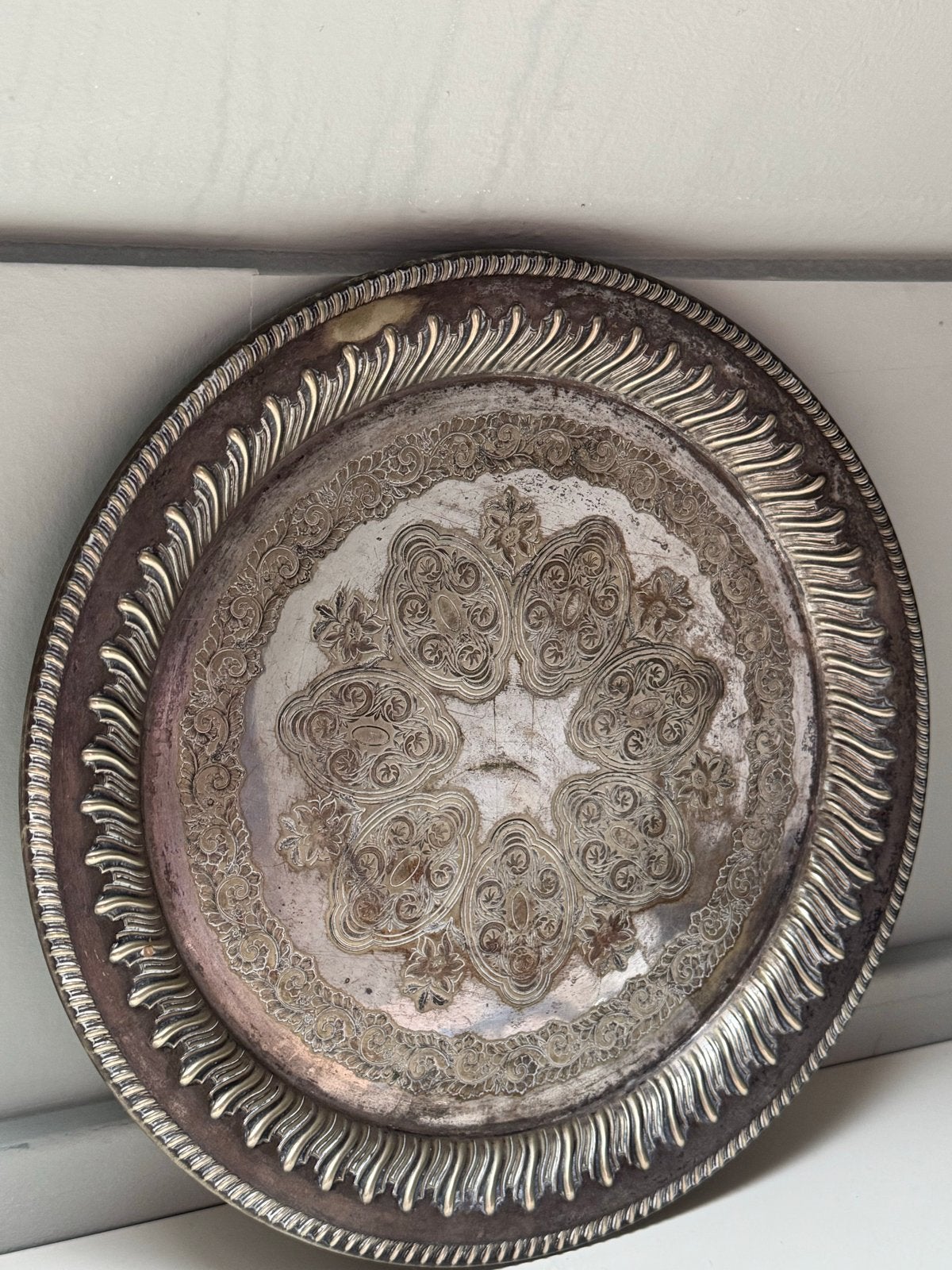 Verzilverd dienblad James Deakin & Sons (ca. 1880-1912), Ophalen of Verzenden, Zilver